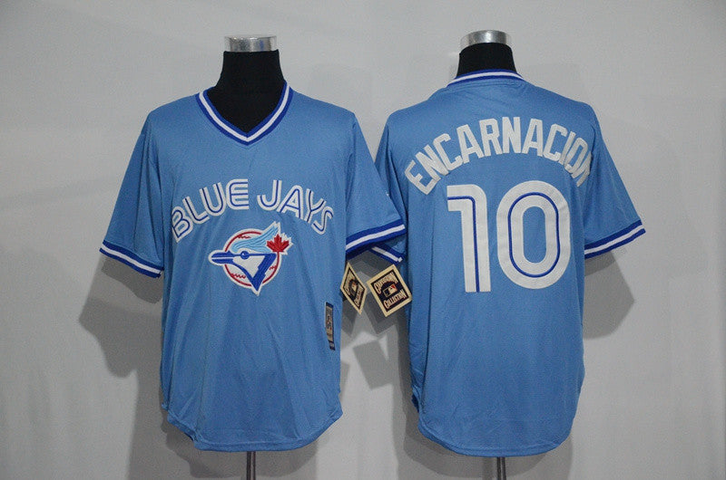 Juan Encarnacion Toronto Blue Jays blue Throwback jersey