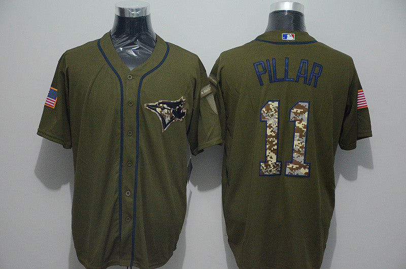 Kevin Pillar Toronto Blue Jays olive jersey