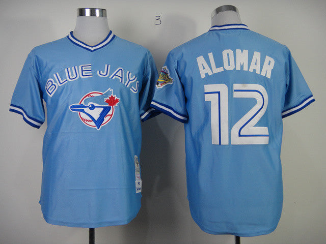 Alomar Toronto Blue Jays blue Throwback jersey