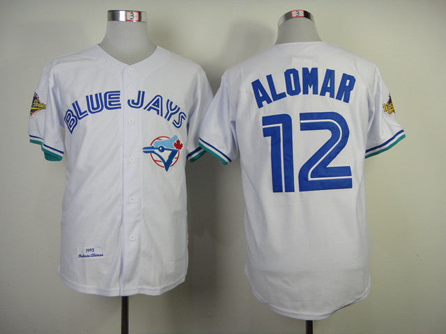 Alomar Toronto Blue Jays white Throwback jersey