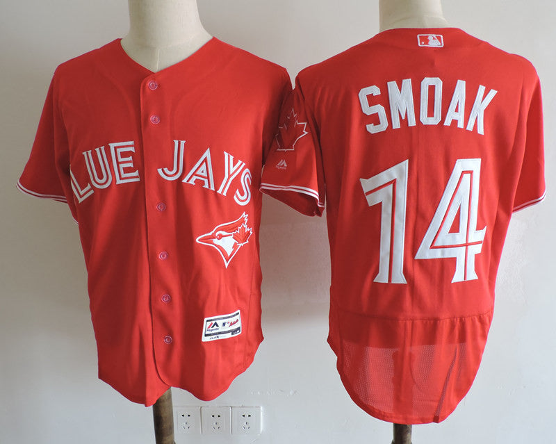 Justin Smoak Toronto Blue Jays red jersey