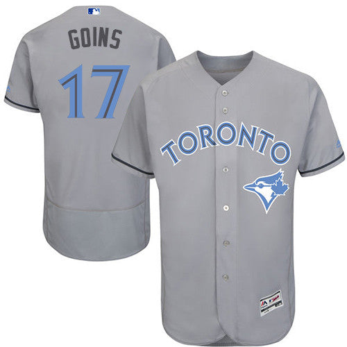 Ryan Goins Toronto Blue Jays gray jersey
