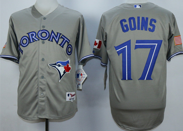 Ryan Goins Toronto Blue Jays grey jersey