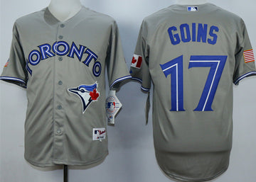 Ryan Goins Toronto Blue Jays grey jersey