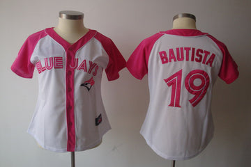Bautista Women Toronto Blue Jays pink Fashion jersey