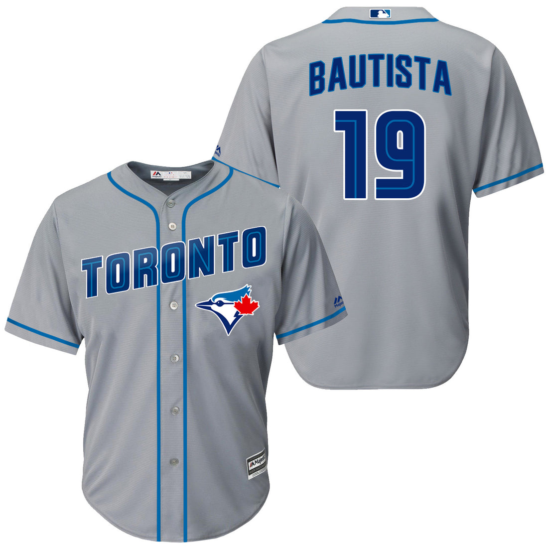 Jose Bautista Toronto Blue Jays grey jersey