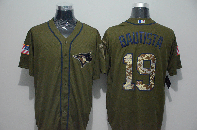 Jose Bautista Toronto Blue Jays olive jersey