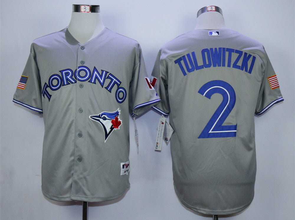 Troy Tulowitzki Toronto Blue Jays grey jersey