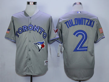 Troy Tulowitzki Toronto Blue Jays grey jersey