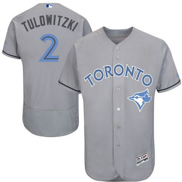 Troy Tulowitzki Toronto Blue Jays grey Authentic jersey