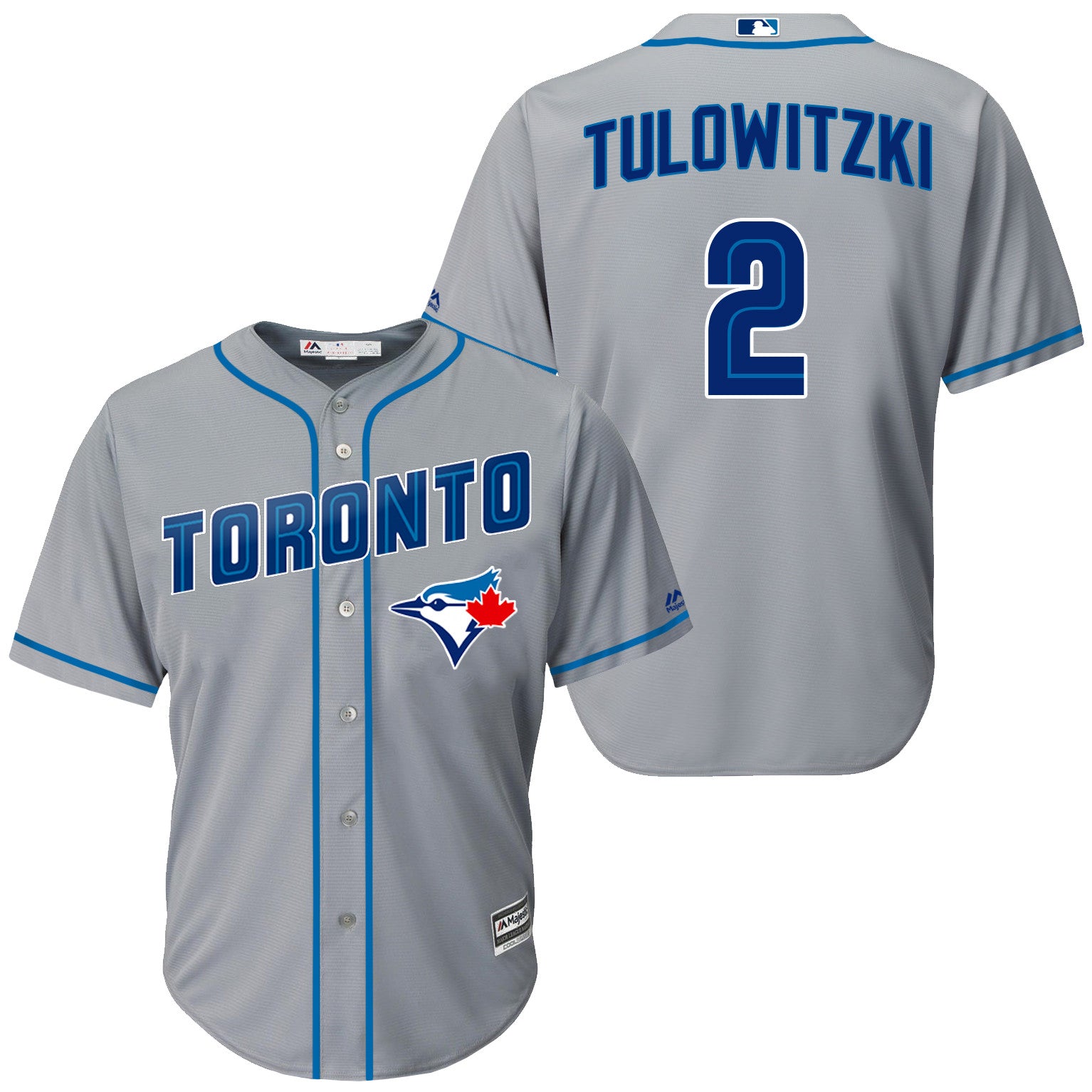 Troy Tulowitzki Toronto Blue Jays grey jersey