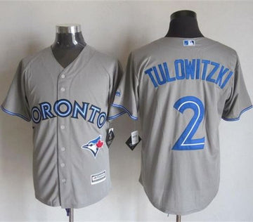 Troy Tulowitzki Toronto Blue Jays grey jersey