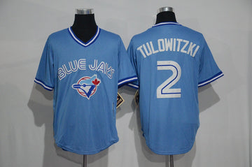 Troy Tulowitzki Toronto Blue Jays blue Throwback jersey