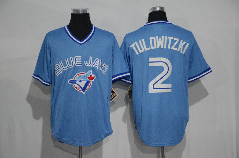 Troy Tulowitzki Toronto Blue Jays blue Throwback jersey