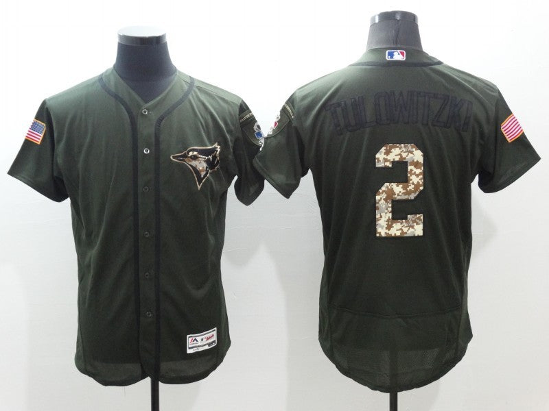 Troy Tulowitzki Toronto Blue Jays olive jersey