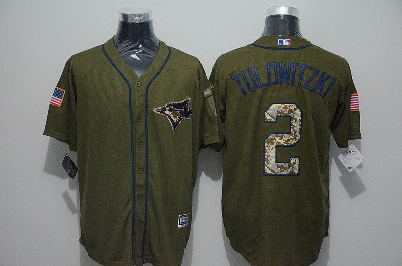 Troy Tulowitzki Toronto Blue Jays olive jersey