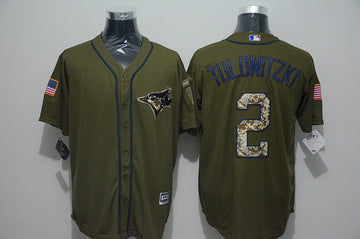 Troy Tulowitzki Toronto Blue Jays olive jersey