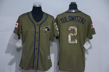 Troy Tulowitzki Toronto Blue Jays olive jersey