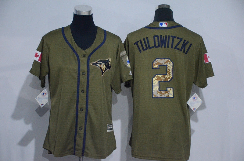 Troy Tulowitzki Toronto Blue Jays olive jersey
