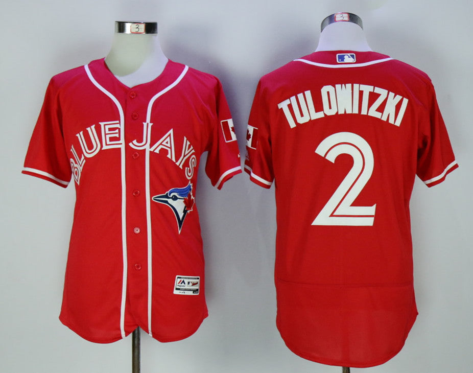 Troy Tulowitzki Toronto Blue Jays red Alternate jersey