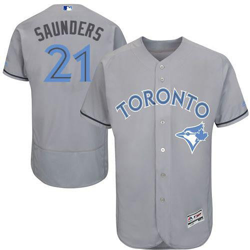 Michael Saunders Toronto Blue Jays grey Authentic jersey
