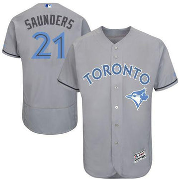 Michael Saunders Toronto Blue Jays grey Authentic jersey