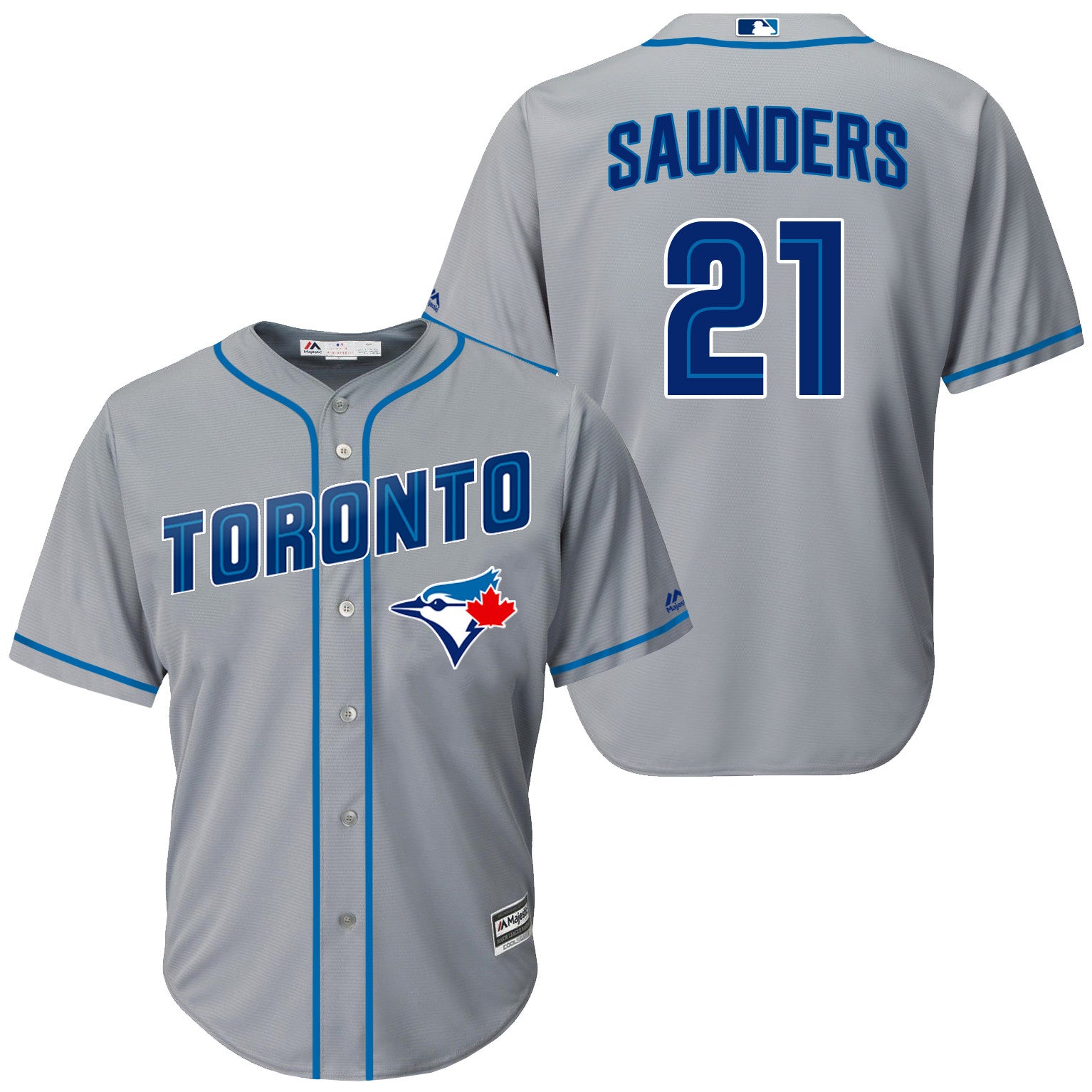 Michael Saunders Toronto Blue Jays grey jersey