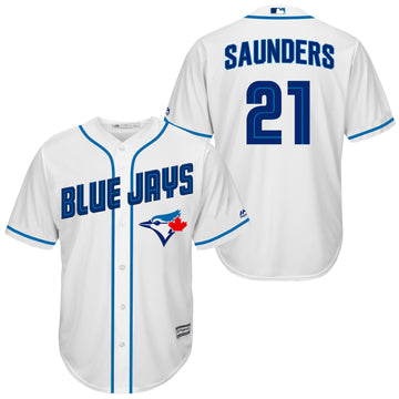 Michael Saunders Toronto Blue Jays white jersey