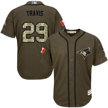 Devon Travis Toronto Blue Jays green Salute To Service jersey