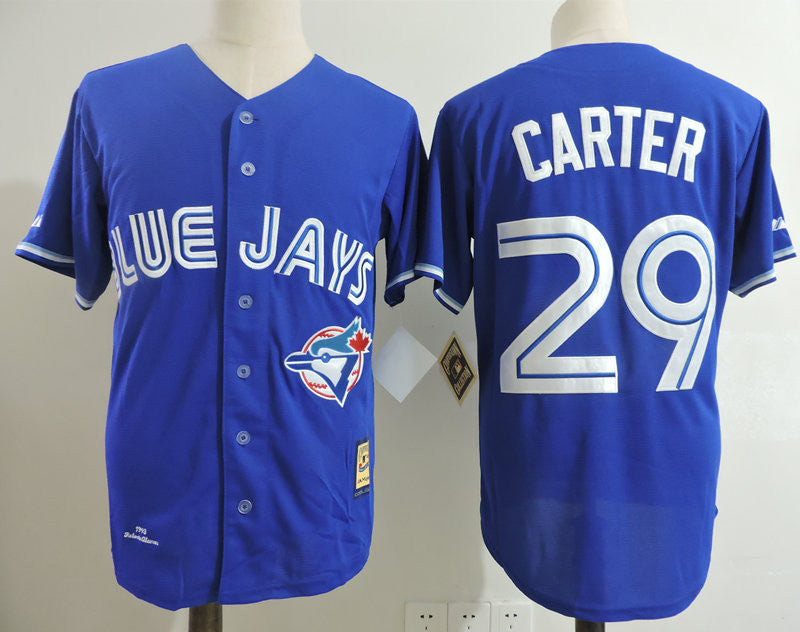Joe Carter Toronto Blue Jays blue Cooperstown jersey