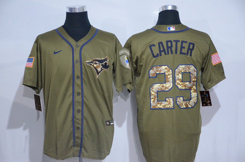 Joe Carter Toronto Blue Jays olive jersey