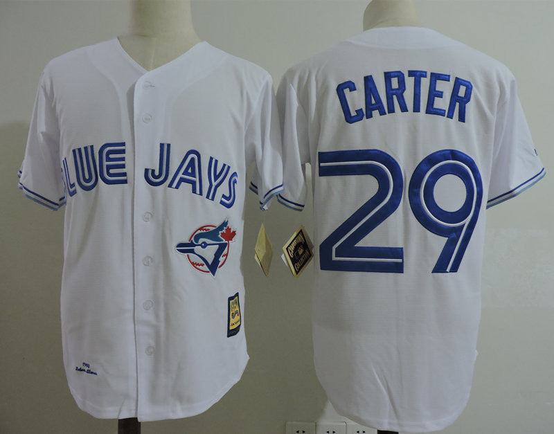 Joe Carter Toronto Blue Jays white Cooperstown jersey