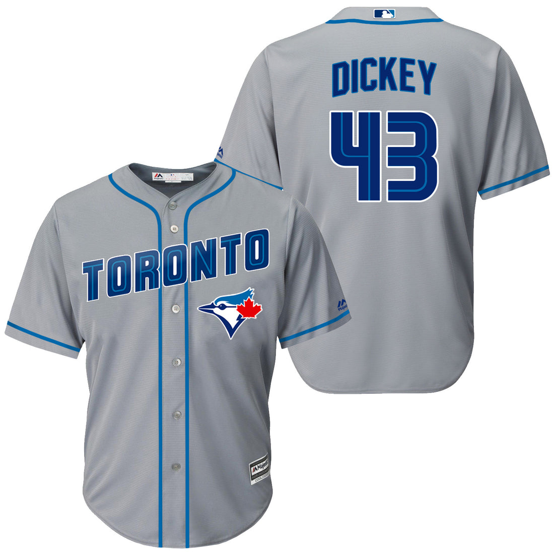 R.A. Dickey Toronto Blue Jays grey jersey