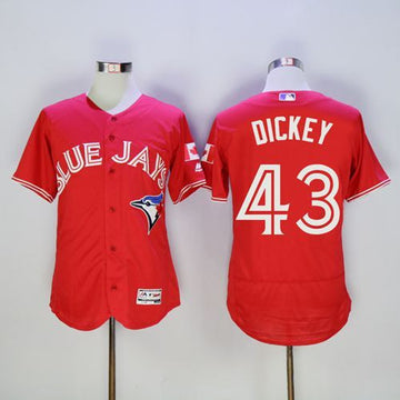 R.A. Dickey Toronto Blue Jays red Authentic jersey