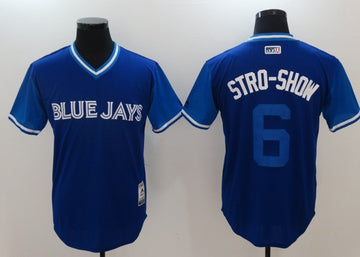 Marcus Stroman Stro Show Majestic Toronto Blue Jays royal jersey