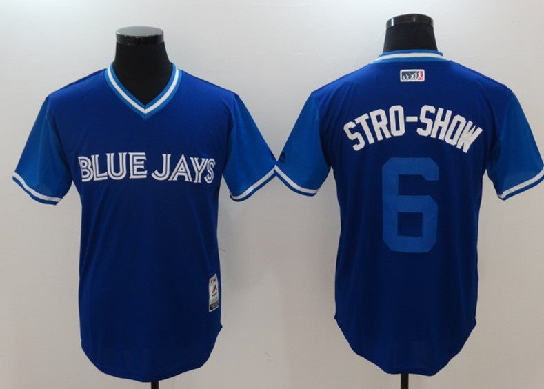 Marcus Stroman Stro Show Majestic Toronto Blue Jays royal jersey