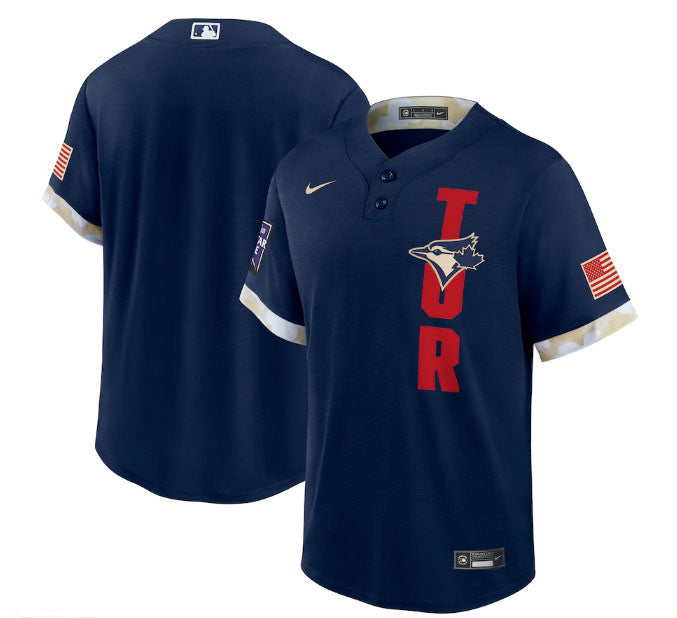 Custom Toronto Blue Jays navy All-Star jersey