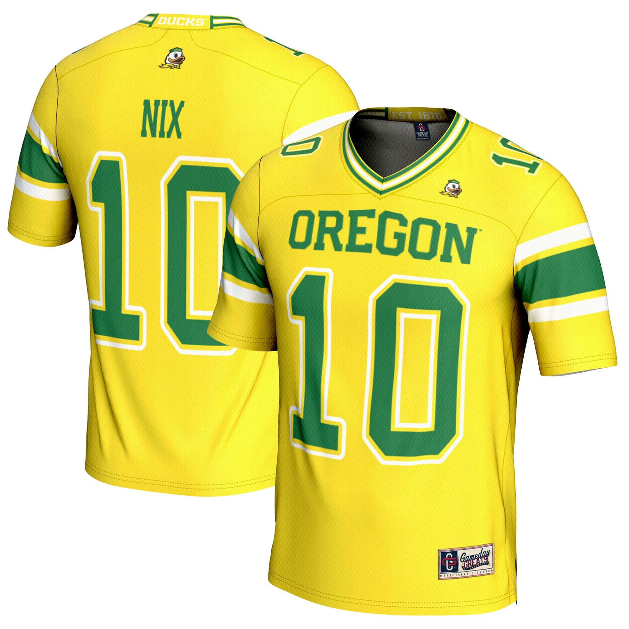Bo Nix Oregon Ducks yellow jersey