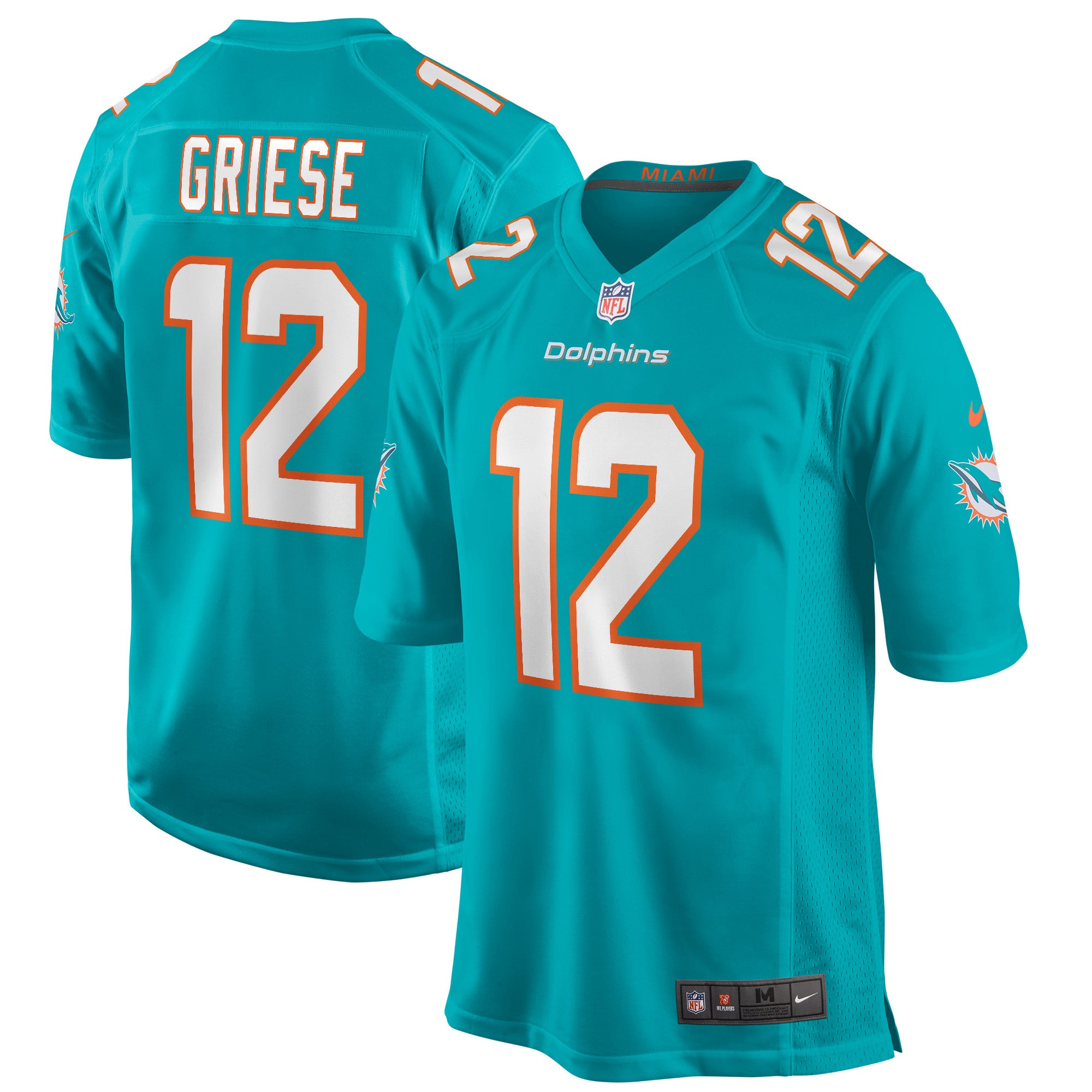 Bob Griese Miami Dolphins aqua Game jersey