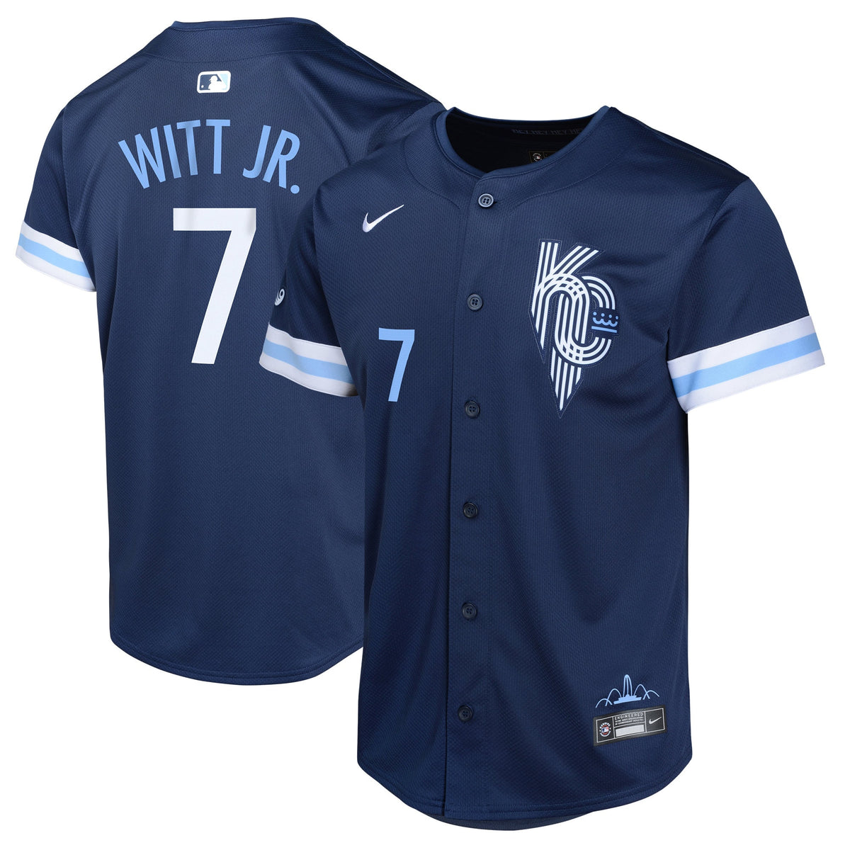 Bobby Witt Jr Kansas City Royals navy City Connect jersey