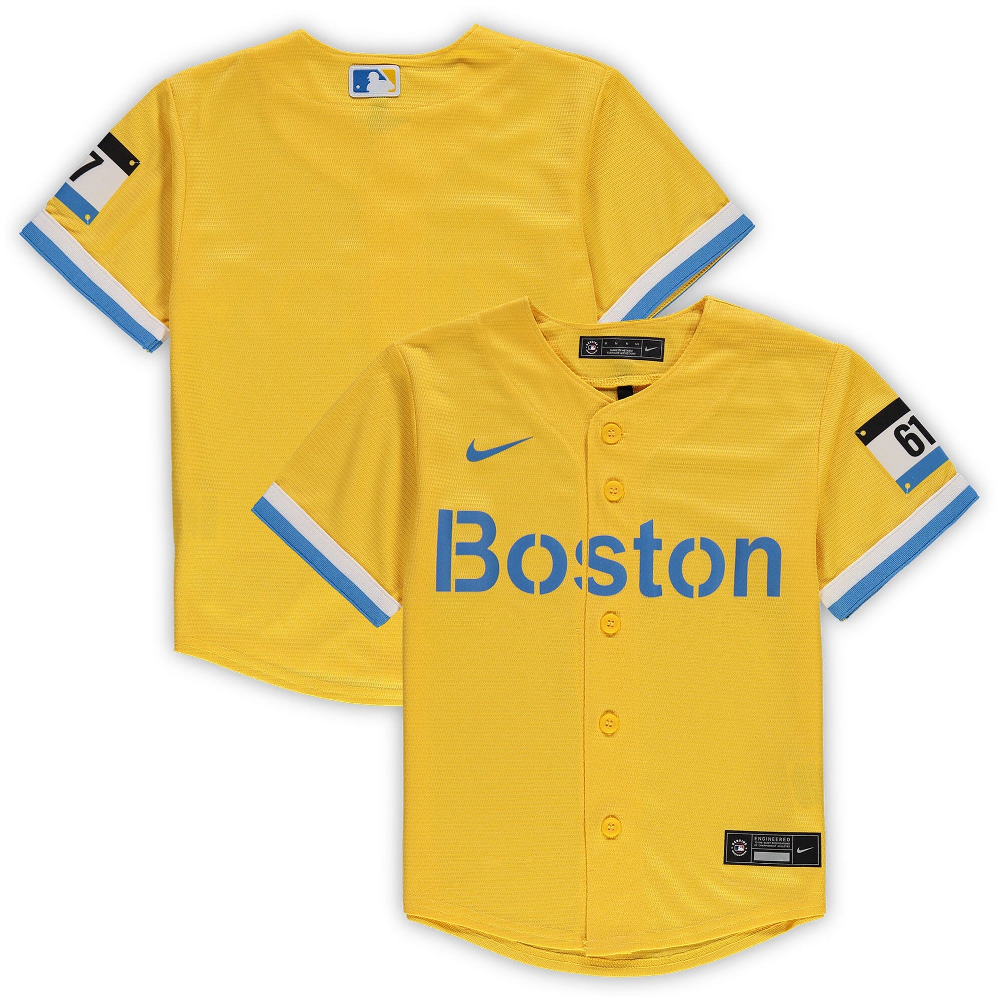 Preschool Boston Red Sox gold City Connect jersey