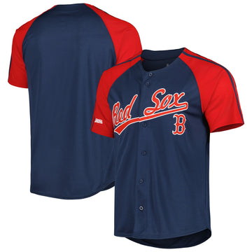 Stitches Button-down Raglan Boston Red Sox navy Fashion jersey