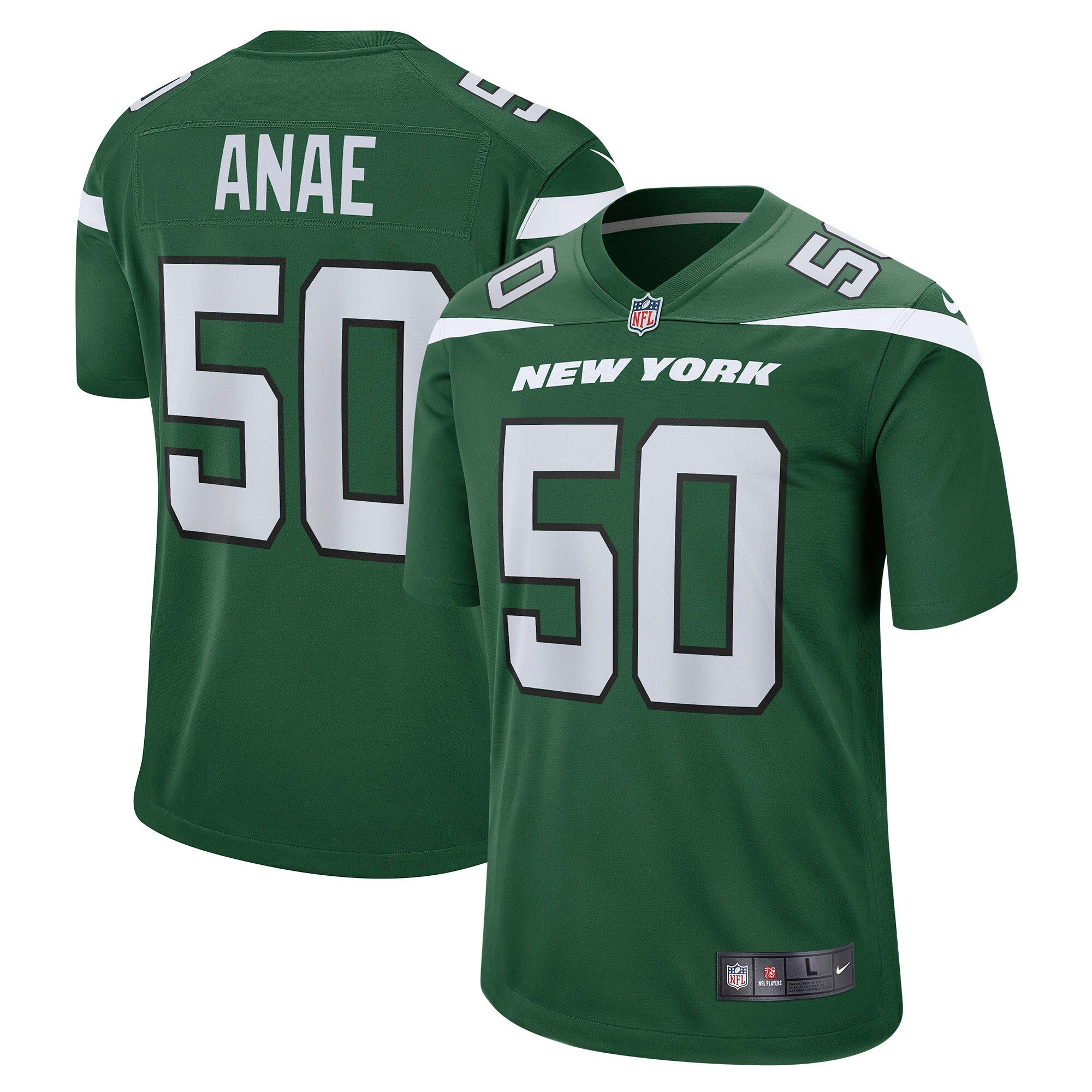 Bradlee Anae New York Jets green Game jersey