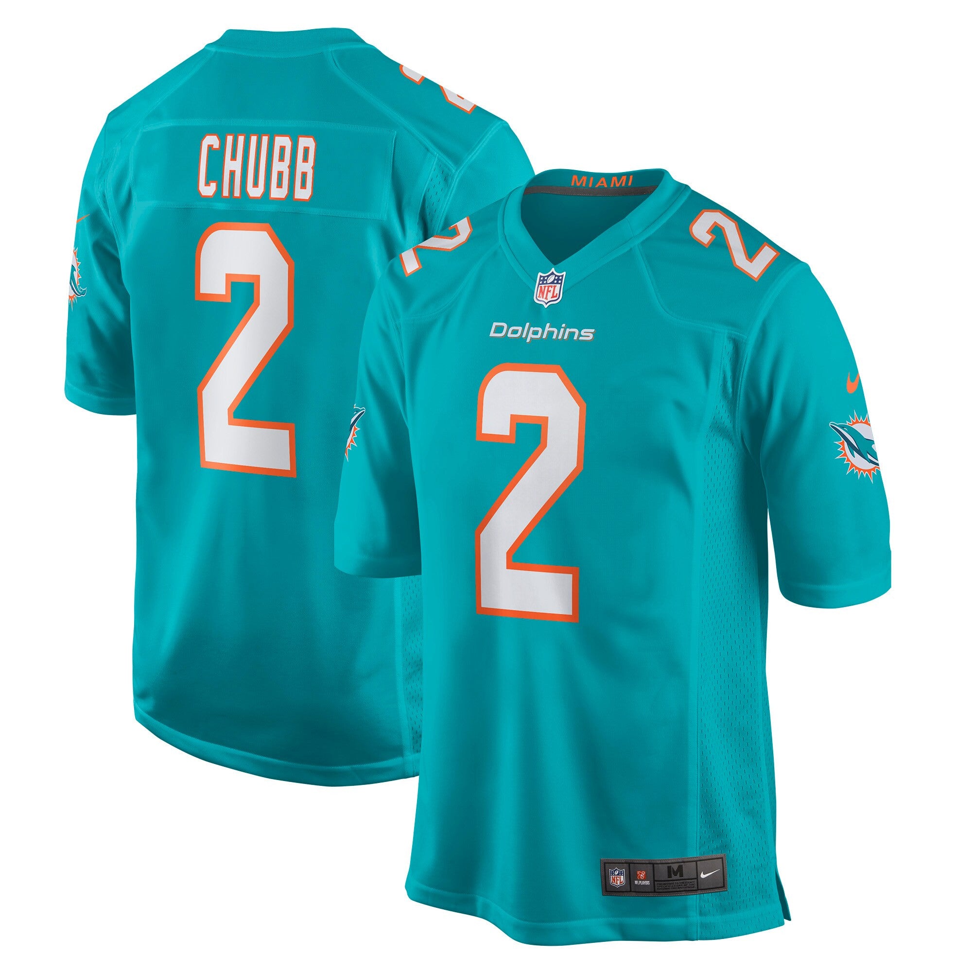 Bradley Chubb Miami Dolphins aqua Game jersey