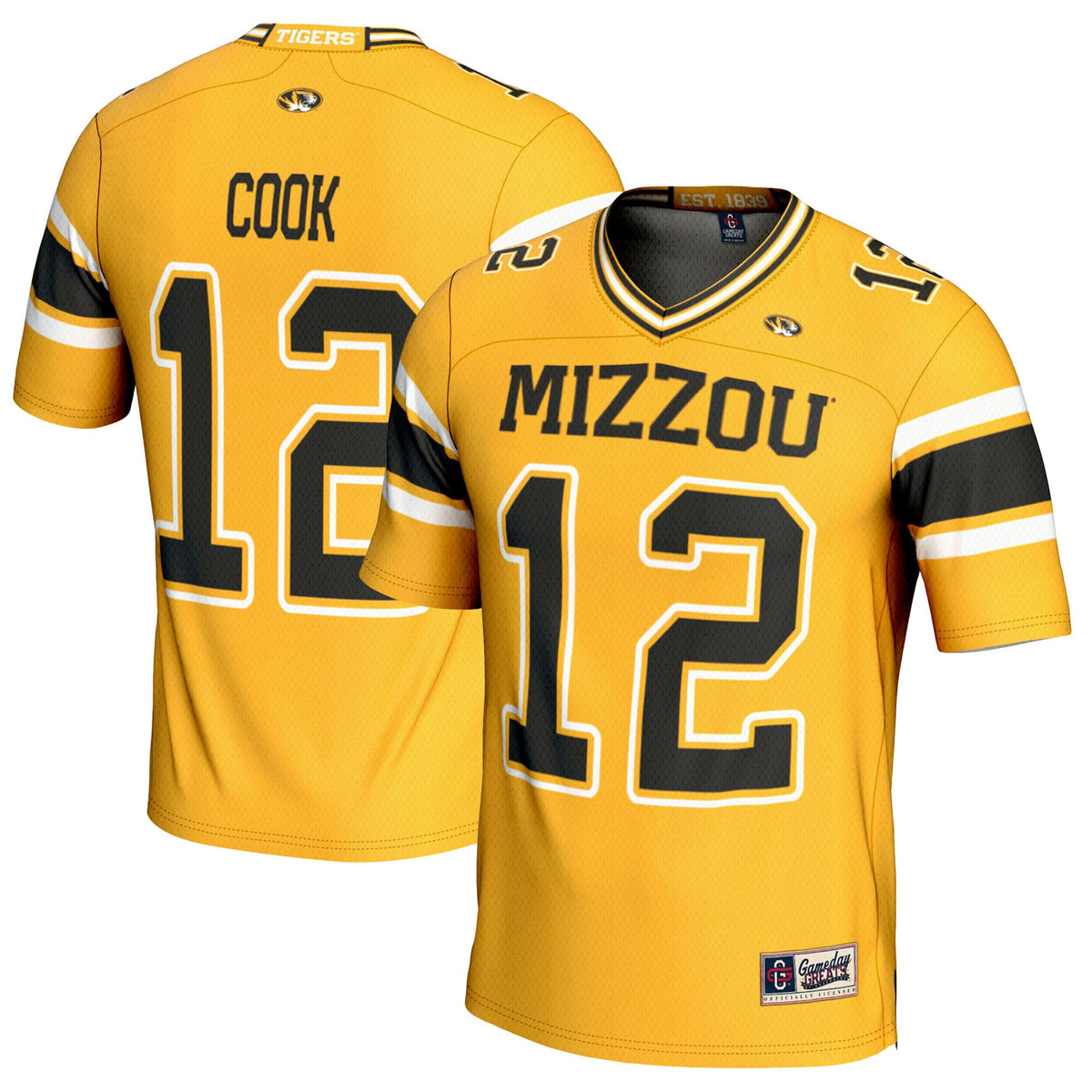 Brady Cook Missouri Tigers gold jersey