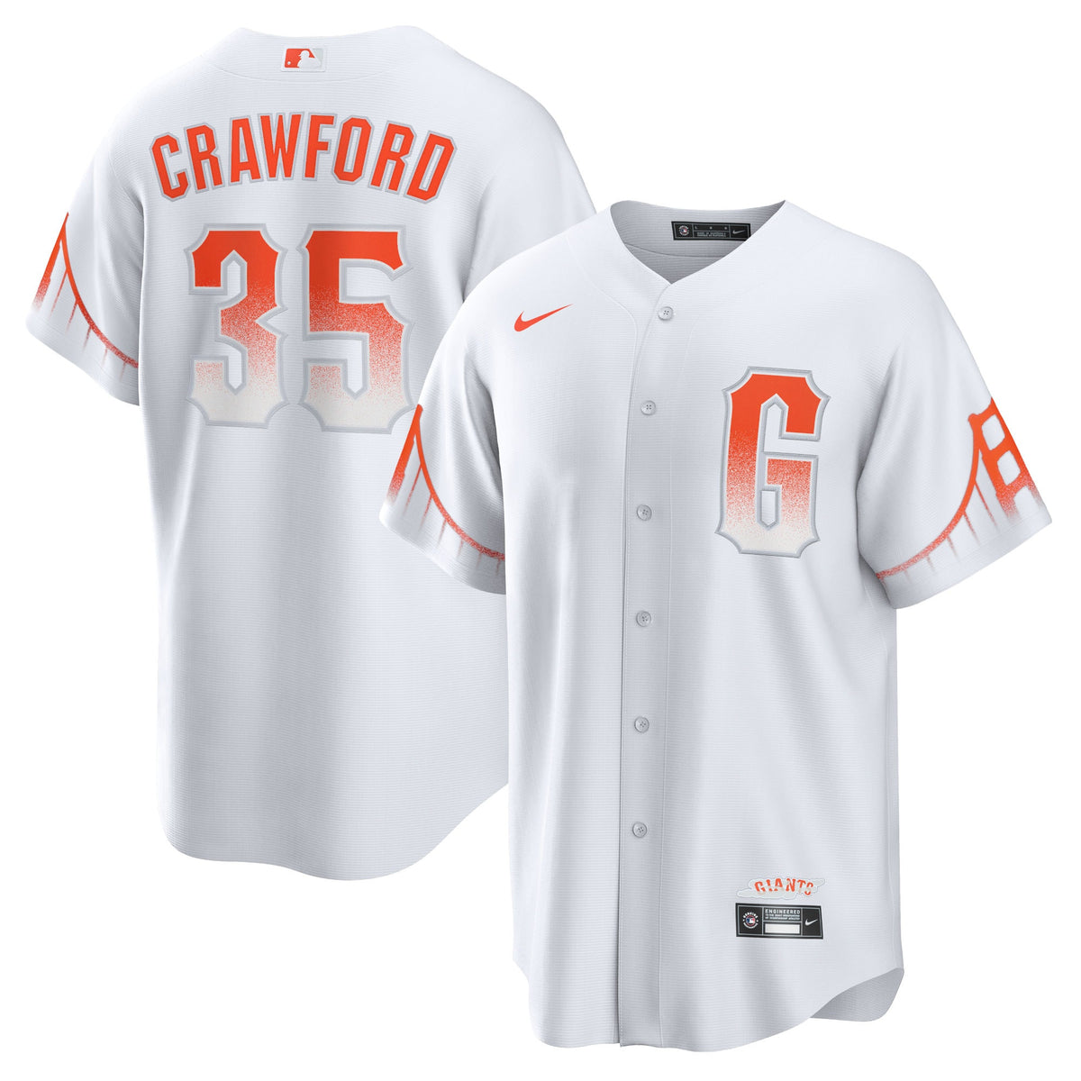 Brandon Crawford San Francisco Giants white City Connect jersey