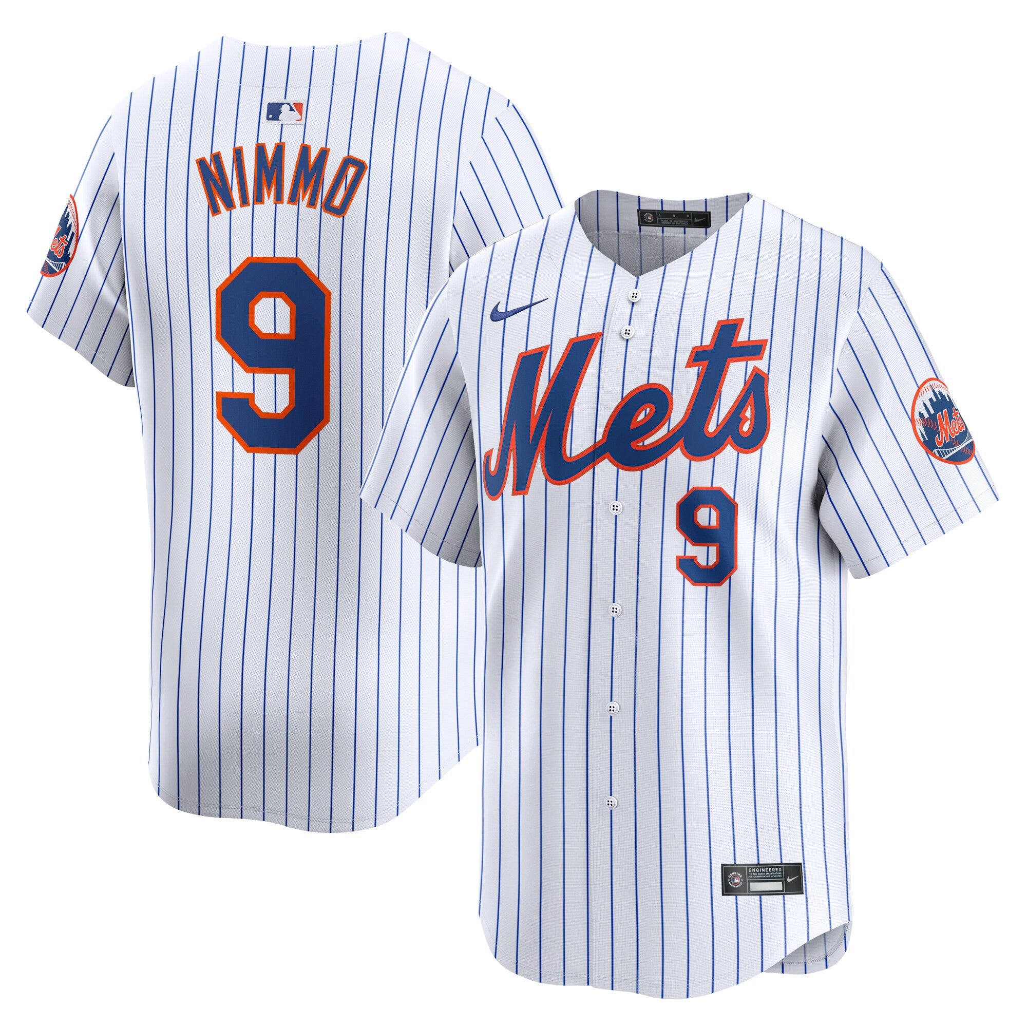 Brandon Nimmo New York Mets white Limited jersey