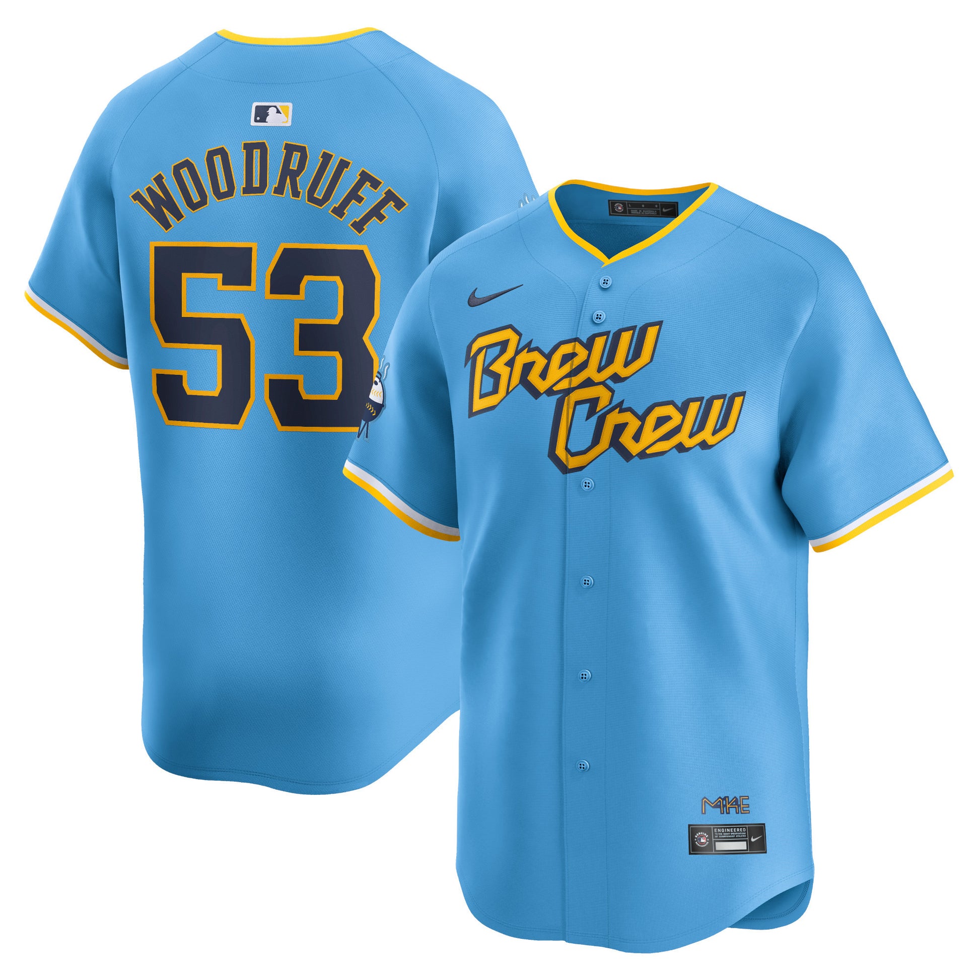 Brandon Woodruff Milwaukee Brewers blue City Connect jersey