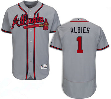 Ozzie Albies Atlanta Braves gray jersey