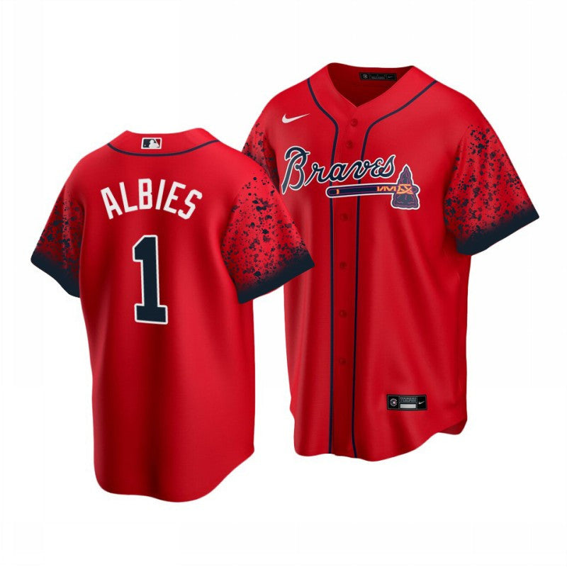 Ozzie Albies Atlanta Braves red City Connect jersey